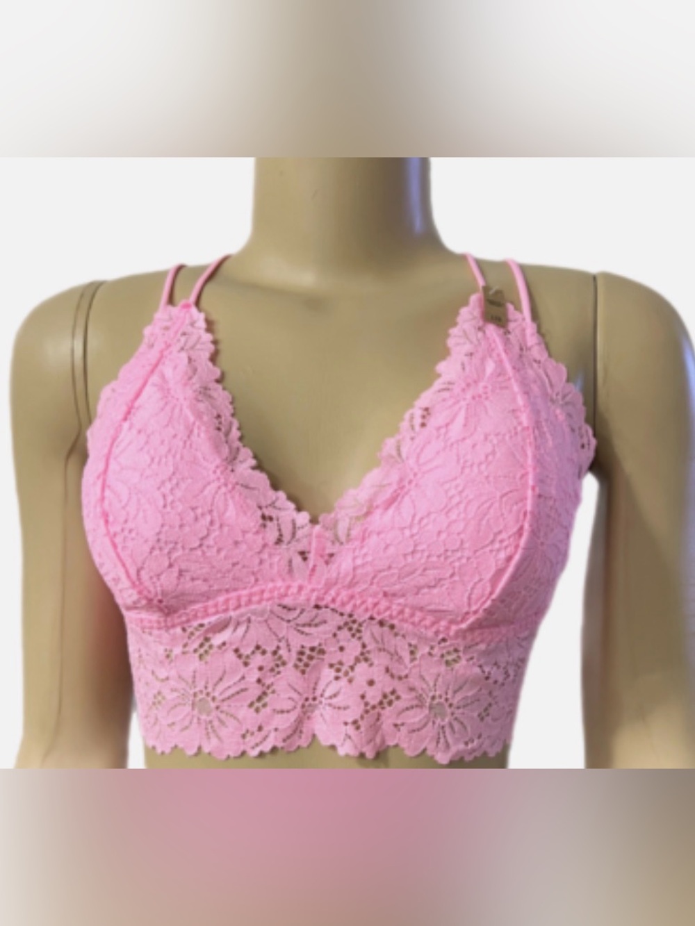 Victorias Secret PINK Lightly Lined Wireless Longline Bralette Bra Large Pink M